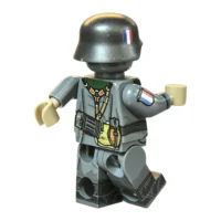 French 638th Infantry Regiment Greatcoat Soldier WWII Rear View Alternate Pose – Custom Printed Brick Block Figure