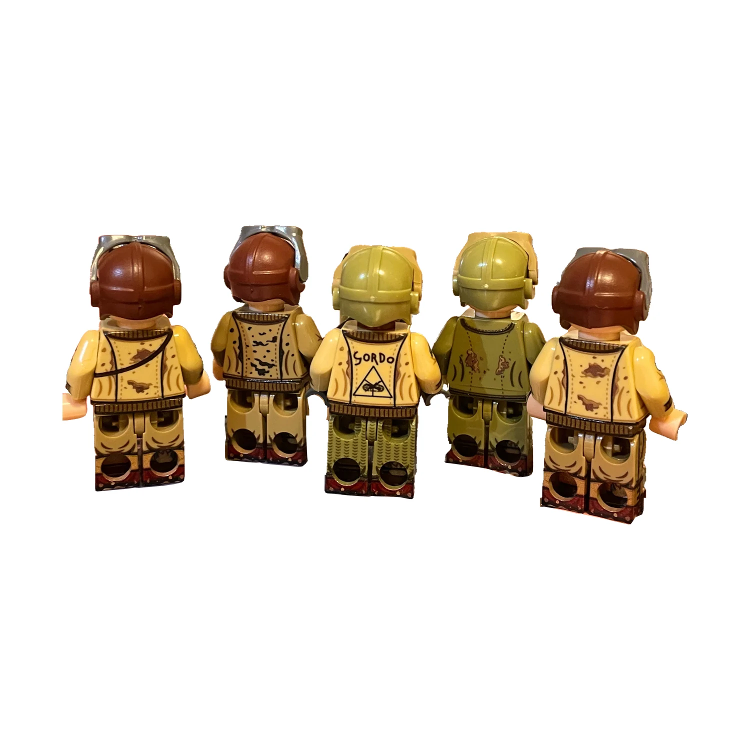 Fury Sherman Tank Crew Rear Views WWII – Custom Printed Brick Block Figure