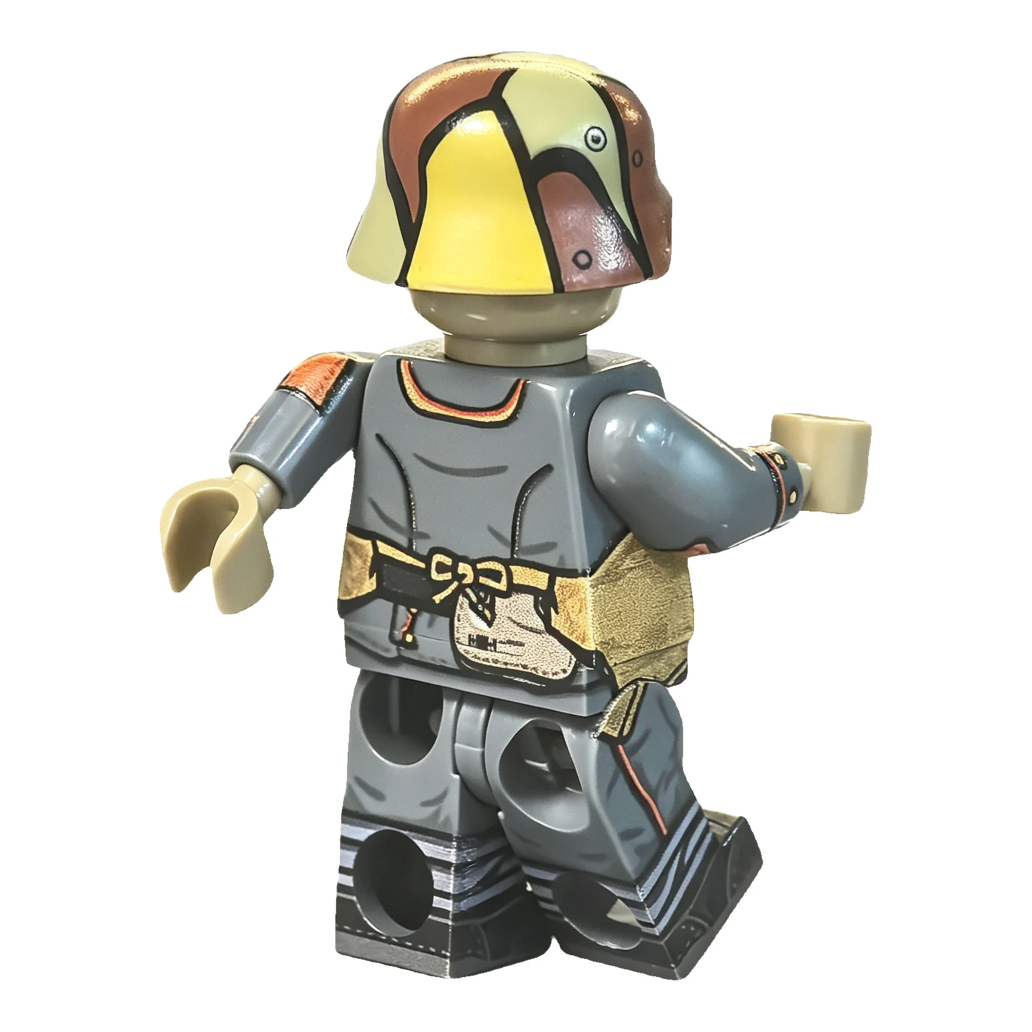 German Stormtrooper Granatenwerfer 16 Gunner World War I Rear Three Quarter View – Custom Printed Brick Block Figure