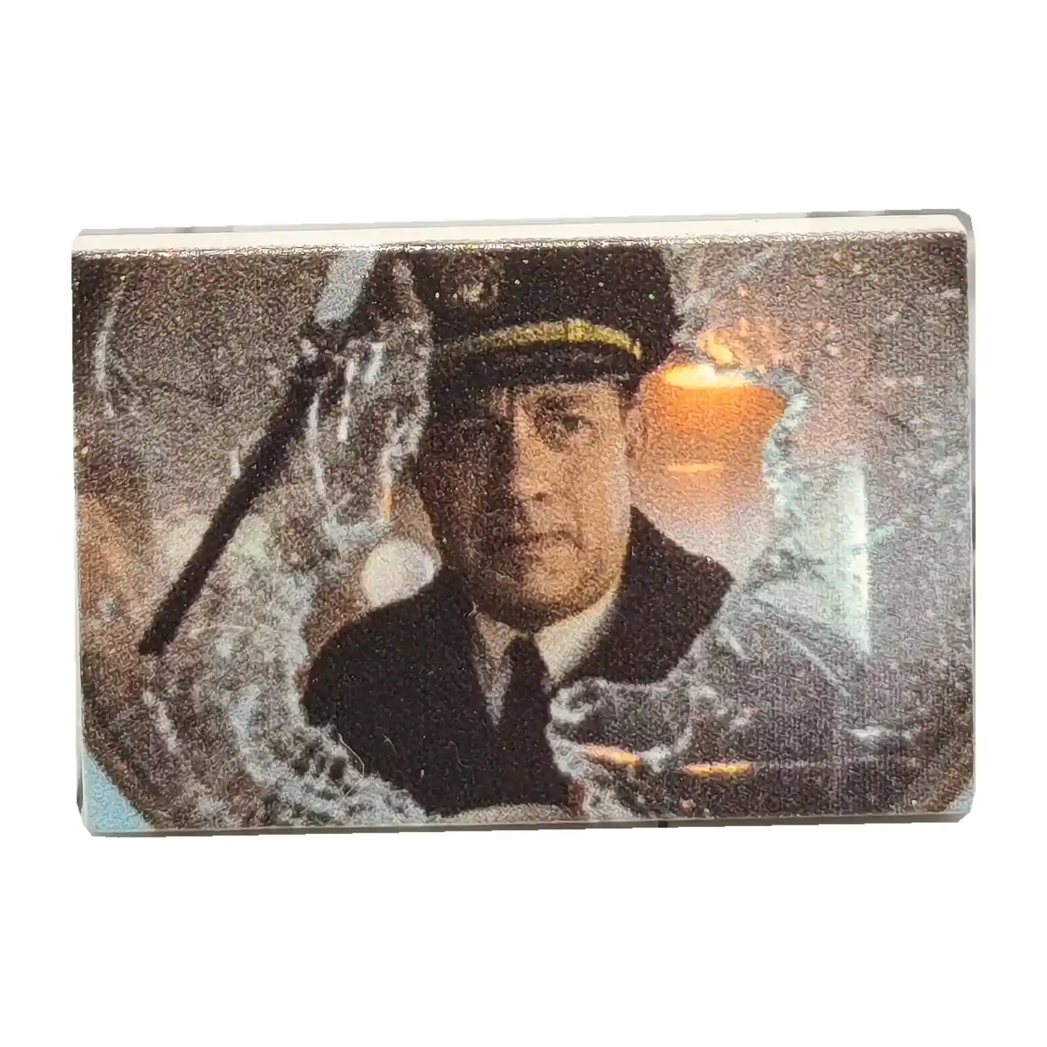 Greyhound Captain Ernest Krause Portrait Tile (2x3 Printed Brick) WWII – Custom 3D Printed Miniature Accessory Parts Pieces for Brick Block Figures