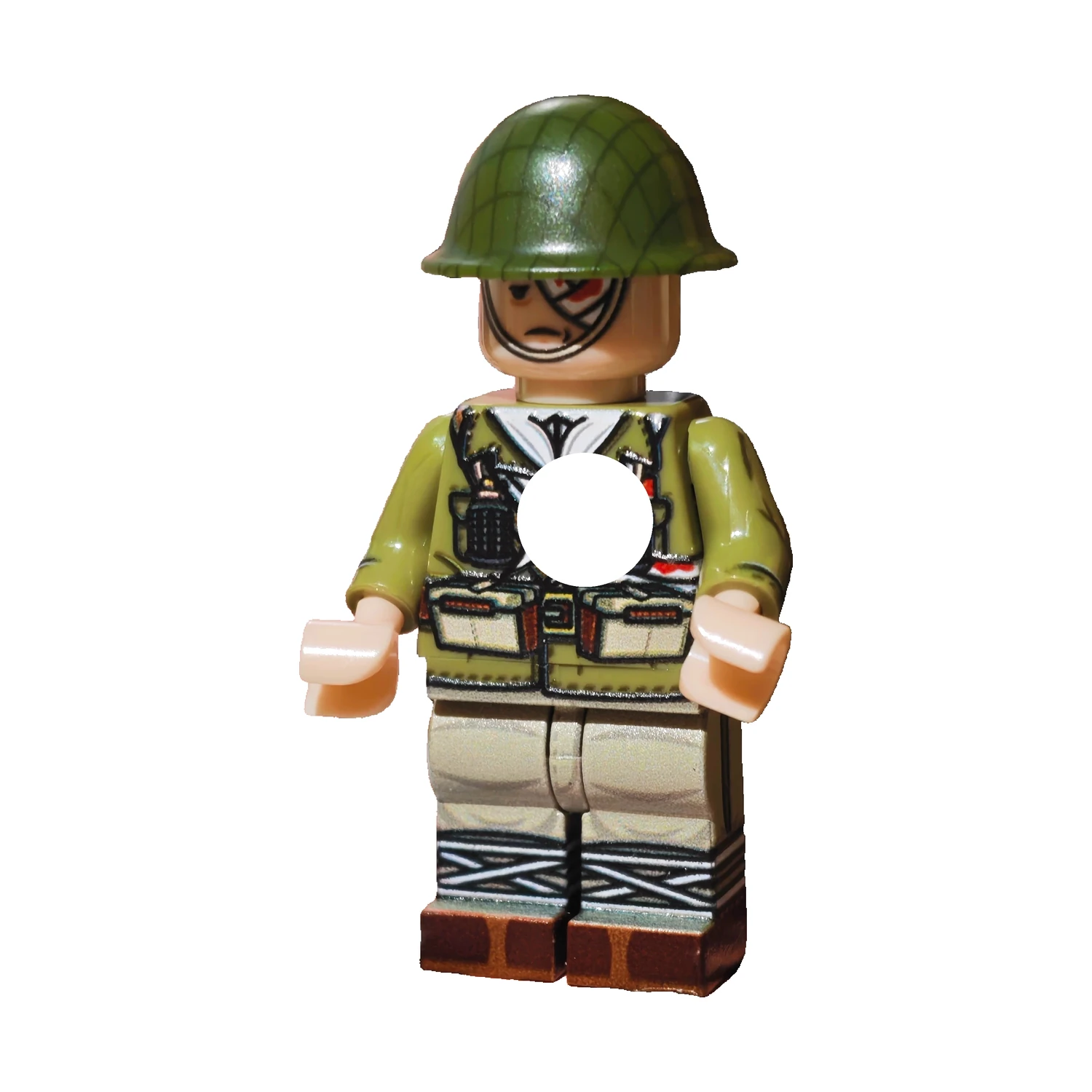Japanese Okinawa Campaign Soldier with Net Helmet and Ammo Vest WWII – Custom Printed Brick Block Figure