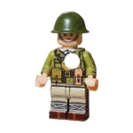 Japanese Okinawa Campaign Soldier with Net Helmet and Light Vest WWII – Custom Printed Brick Block Figure