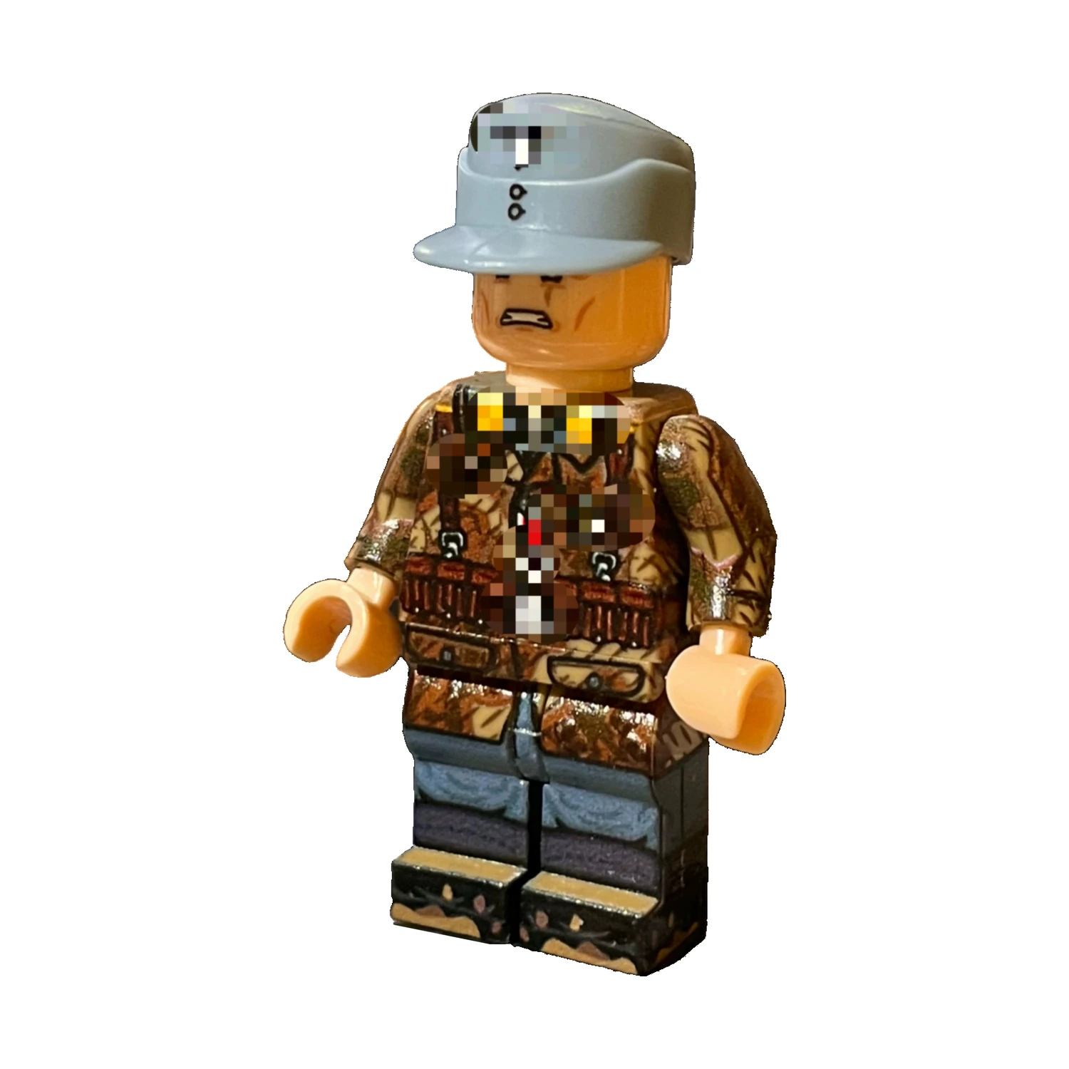 Luftwaffe Camouflage Soldier with Blue Field Cap WWII – Custom Printed Brick Block Figure Luftwaffe Camouflage Soldier with Blue Field Cap WWII – Custom Printed Brick Block Figure