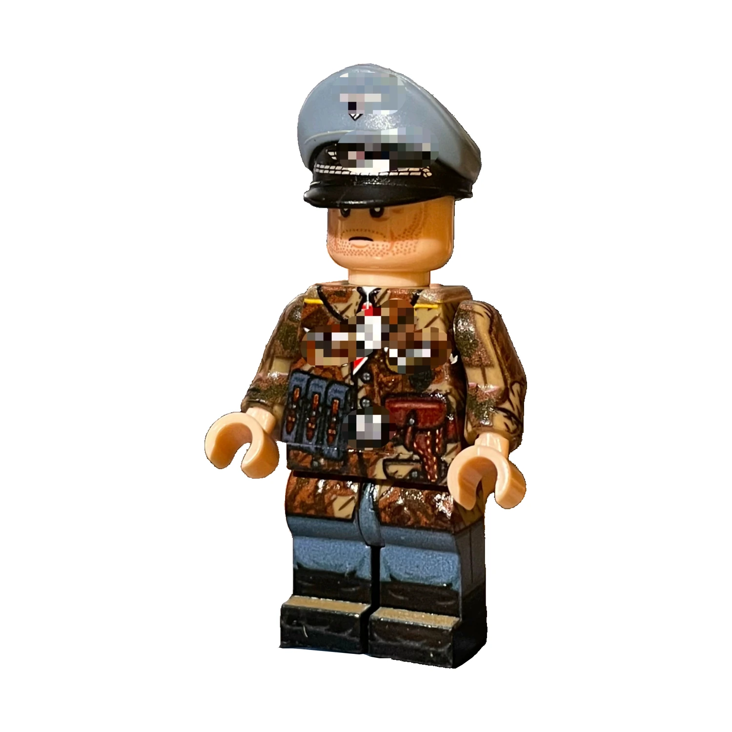 Luftwaffe Camouflage Soldier with Brown Harness WWII – Custom Printed Brick Block Figure Luftwaffe Camouflage Soldier with Brown Harness WWII – Custom Printed Brick Block Figure