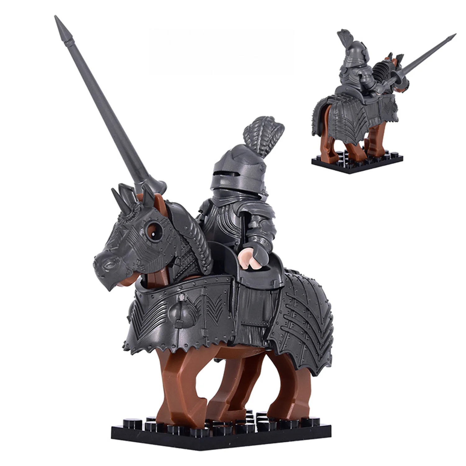 Medieval Gothic Armored Knight on Brown War Horse – Custom Printed ...