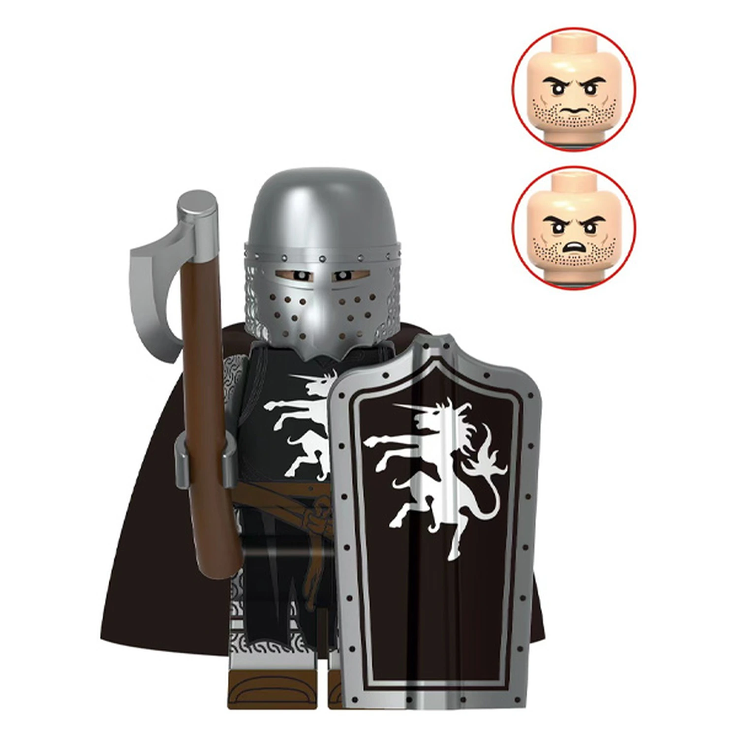 Medieval Unicorn Knight with Axe and Unicorn Shield – Custom Printed ...