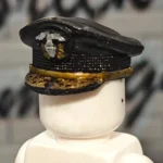 US Navy Admiral Black Top Peaked Cap – Custom 3D Printed Miniature Accessory Parts Pieces for Brick Block Figures