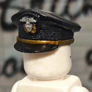 US Navy Junior Officer Black Top Peaked Cap – Custom 3D Printed Miniature Accessory Parts Pieces for Brick Block Figures US Navy Junior Officer Black Top Peaked Cap – Custom 3D Printed Miniature Accessory Parts Pieces for Brick Block Figures