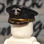 US Navy Senior Officer Black Top Peaked Cap – Custom 3D Printed Miniature Accessory Parts Pieces for Brick Block Figures